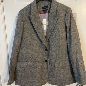 J Crew Sommerset blazer in graphite English wool herringbone Size 18